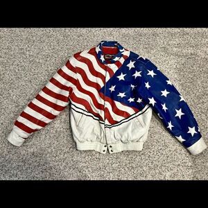Jeff Hamilton freedom over fear vintage all leather American flag jacket